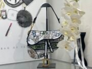 Dior Embroidery Saddle Bag Shoulder Bag Handbag Mirror Quality Version 10A - Image 3