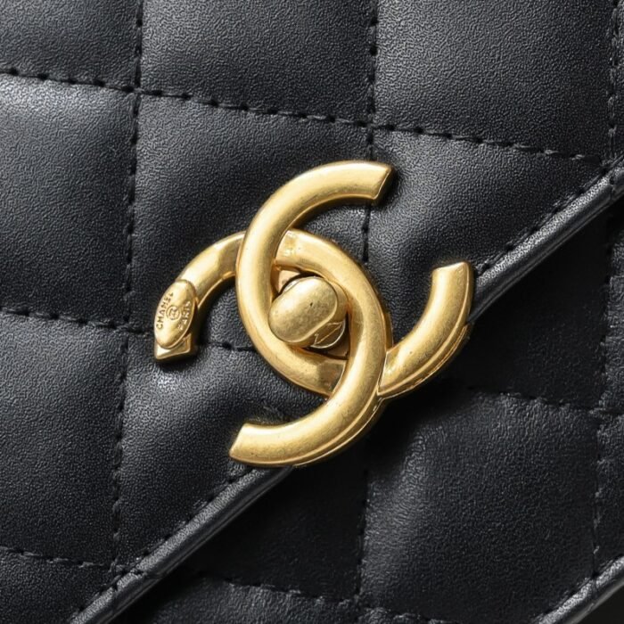 ⁦Chanel WOC Double Gold Ball Chain Shoulder Bag Handbag⁩ - الصورة ⁦7⁩