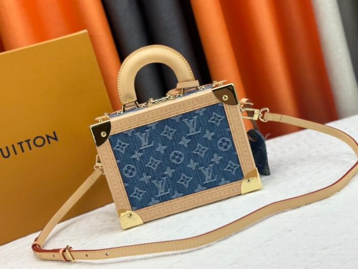 Louis Vuitton PETITE VALISE DENIM BLEU Petite Valise M24161 Shoulder Bag Handbag - Image 4