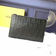 Fendi Embossed FF Pattern Clutch Bag - Image 12