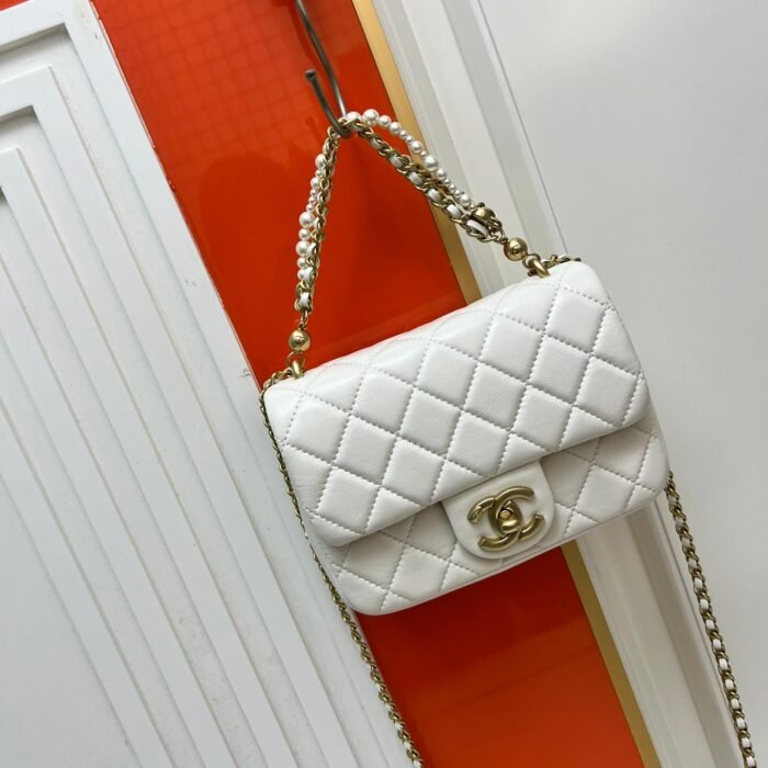 ⁦Chanel 24P Square Fatty Flap Bag Shoulder Bag Crossbody Bag⁩ - الصورة ⁦3⁩