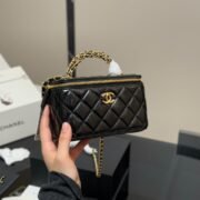 Chanel With Cosmetic Mirror Cosmetic Bag Shoulder Crossbody Handbag - Image 4