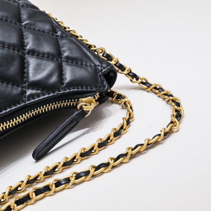 Chanel 23p Crescent Moon Bag Hobo Wristlet Shoulder Bag Handbag - Image 6