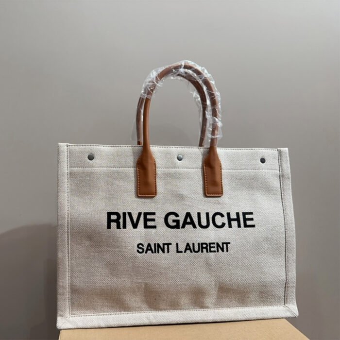 ⁦Saint Laurent YSL  Rive Gauche Canvas Tote bag Handbag⁩ - الصورة ⁦5⁩