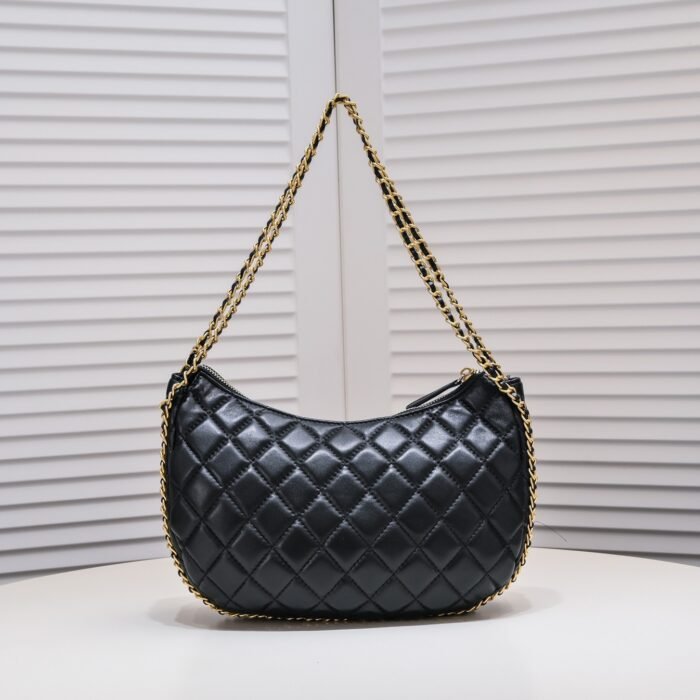 Chanel 23p Crescent Moon Bag Hobo Wristlet Shoulder Bag Handbag - Image 3