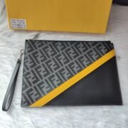 Fendi Embossed FF Pattern Clutch Bag - Image 3