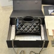 CHANEL 31 Mini  Chain Shoulder Bag Shiny Calf Leather - Image 6
