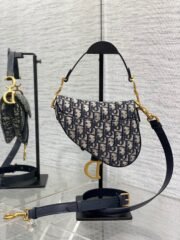 ⁦Dior Saddle Mini Oblique Embroidery Shoulder Bag Handbag 10A Quality⁩ - الصورة ⁦4⁩