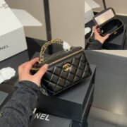 Chanel With Cosmetic Mirror Cosmetic Bag Shoulder Crossbody Handbag - Image 2