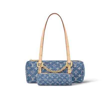 Louis Vuitton LV PAPILLON Denim Handbag Shoulder Bag