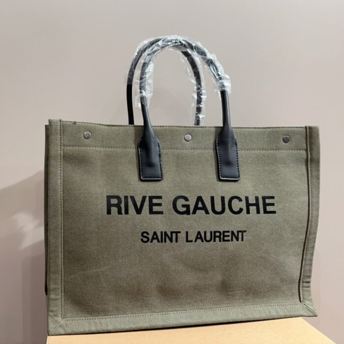 ⁦Saint Laurent YSL  Rive Gauche Canvas Tote bag Handbag⁩ - الصورة ⁦7⁩