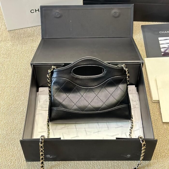 CHANEL 31 Mini Cowhide Shoulder Bag Black - Image 7