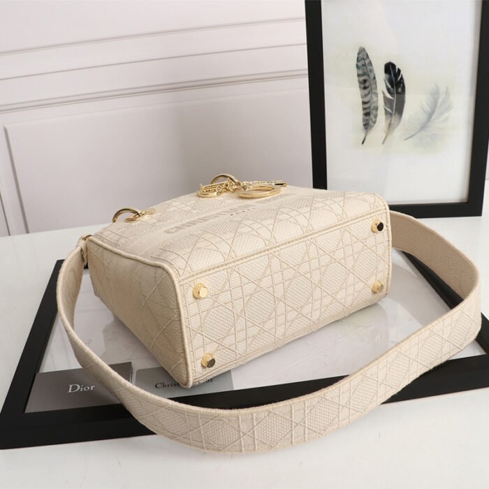 Dior Medium LADY Bag Cannage Embroidery - Image 8