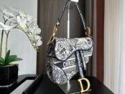 Dior Embroidery Saddle Bag Shoulder Bag Handbag Mirror Quality Version 10A - Image 4