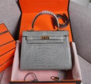 ⁦Hermes Kelly Gold Buckle Bag-Crocodile Handbag Shoulder Bag⁩ - الصورة ⁦20⁩