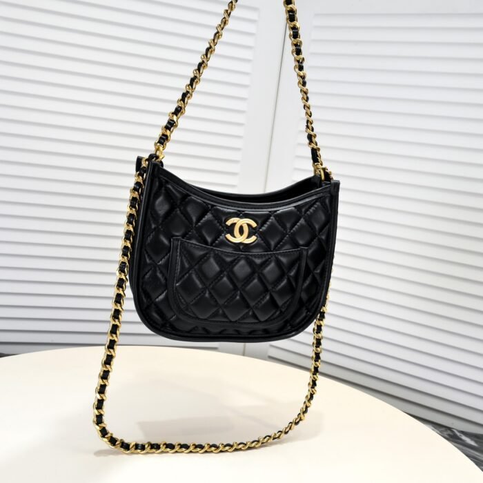 ⁦Chanel 24S Half Moon  Hobo Underarm Bag  Shoulder Bag Handbag⁩ - الصورة ⁦5⁩