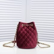 ⁦Chanel Bucket Bag Velvet Rhinestones Shoulder Bag Handbag⁩ - الصورة ⁦2⁩