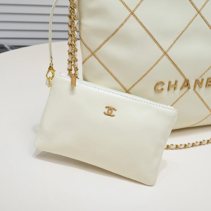 ⁦Chanel 22 Bag Pearl Bag Golden Thread Shoulder Bag Handbag⁩ - الصورة ⁦7⁩