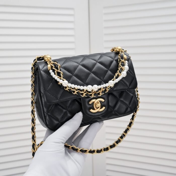 Chanel 24P Pearl Chain Shoulder Bag Handbag - Image 5