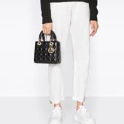 DIOR Small Lady Dior Bag-Lambskin Leather Shoulder Bag - Image 3