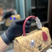 Chanel Coco Handle Quilted Lizard Handle Bag Caviar Leather Silver Hardware - Image 12