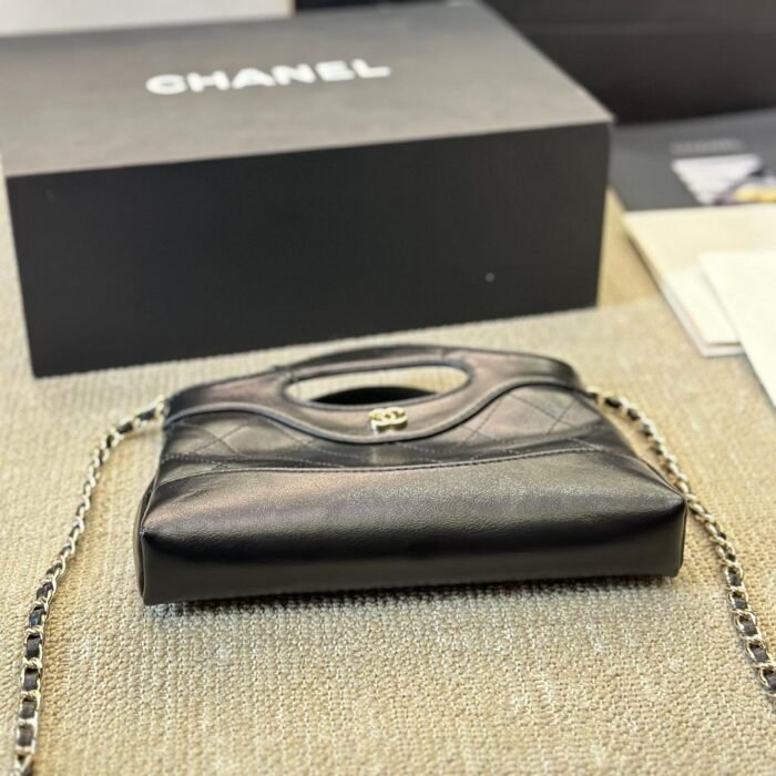 CHANEL 31 Mini Cowhide Shoulder Bag Black - Image 9