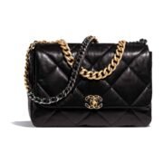 Chanel 19bag Lambskin Gold Buckle Shoulder Crossbody Bag