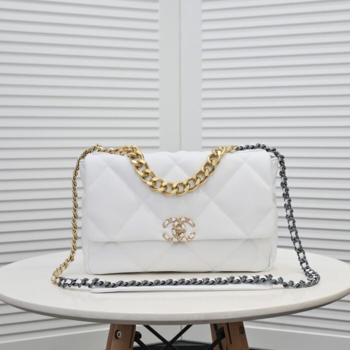 Chanel Lambskin Quilted Medium19 Flap Shoulder Bag Handbag - Image 1