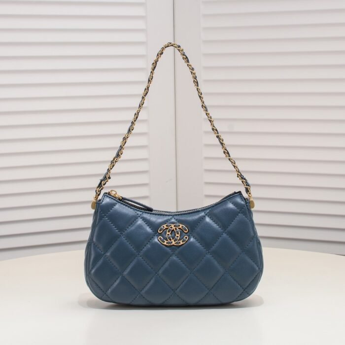 Chanel 23K Double C Hobo Chain Shoulder Bag Handbag - Image 6