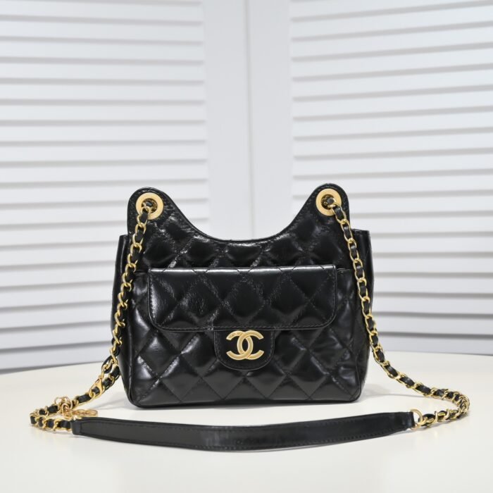 Chanel 22P Hobo Shiny Crumpled Calfskin Small Shoulder Bag Handbag - Image 1