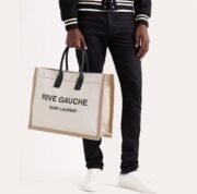 ⁦Saint Laurent YSL  Rive Gauche Canvas Tote bag Handbag⁩ - الصورة ⁦3⁩
