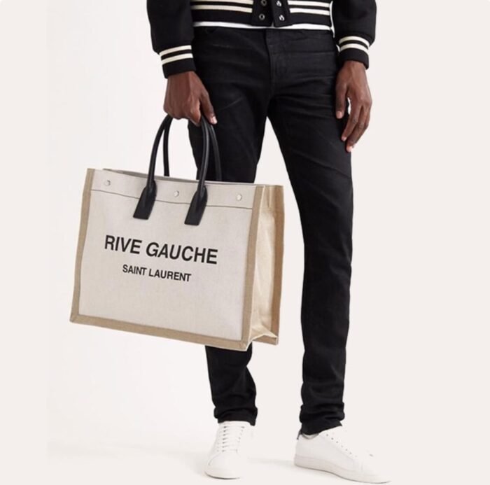 ⁦Saint Laurent YSL  Rive Gauche Canvas Tote bag Handbag⁩ - الصورة ⁦3⁩