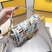 FENDI Baguette Multicolor canvas bag with FF embroidery - Image 6