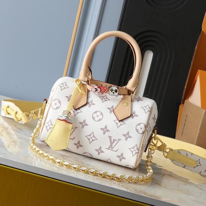 ⁦Louis Vuitton LV Speedy 18 Travelling Tote Shoulder Crossbody Bag⁩ - الصورة ⁦5⁩