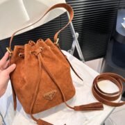 Prada Suede Bucket Bag - Image 3