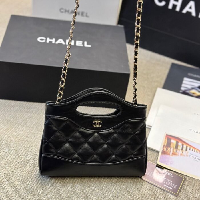 CHANEL 31 Mini  Chain Shoulder Bag Shiny Calf Leather - Image 8