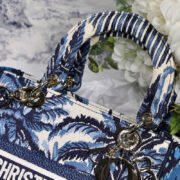 Dior The LADY D-LITE Bag Blue Dior Palms Embroidery M0565OREU_M928 - Image 3