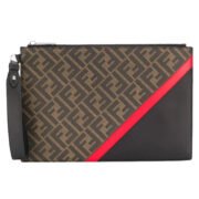 FENDI Printed Canvas Clutch Toiletry Bag