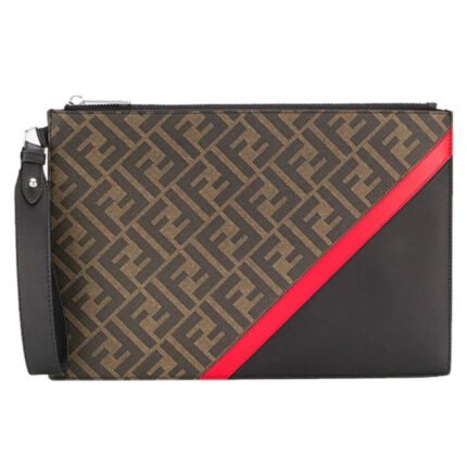 FENDI Printed Canvas Clutch Toiletry Bag