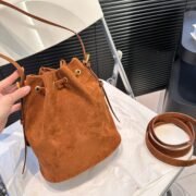 Prada Suede Bucket Bag - Image 5