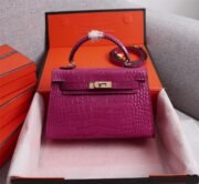 ⁦Hermes Kelly Gold Buckle Bag-Crocodile Handbag Shoulder Bag⁩ - الصورة ⁦4⁩