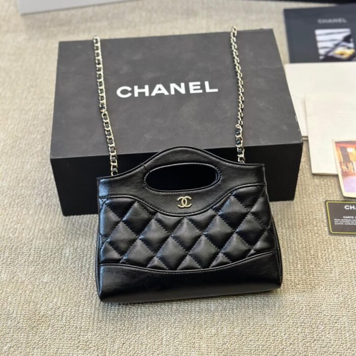 CHANEL 31 Mini  Chain Shoulder Bag Shiny Calf Leather - Image 4