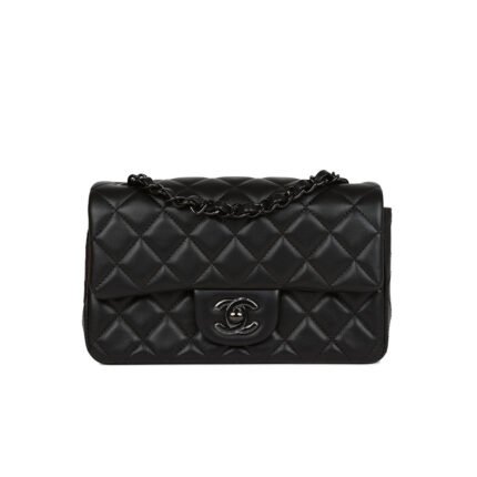 Chanel Classic Flag Bag Flap Bag SO Black Lambskin 20CM Shoulder Bag