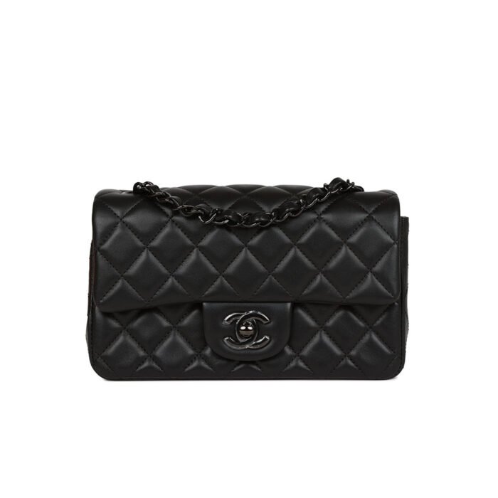 ⁦Chanel Classic Flag Bag Flap Bag SO Black Lambskin 20CM Shoulder Bag⁩ - الصورة ⁦1⁩