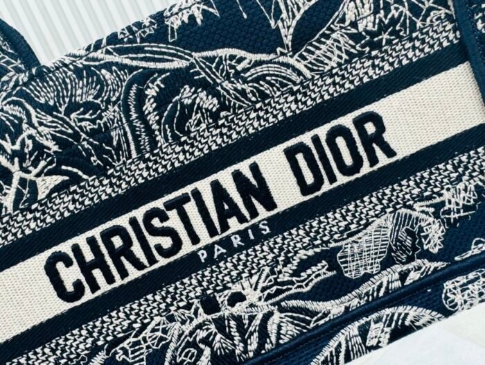 Dior Book Tote Mini Black And Blue Tiger Embroider Shoulder Bag Handbag - Image 5