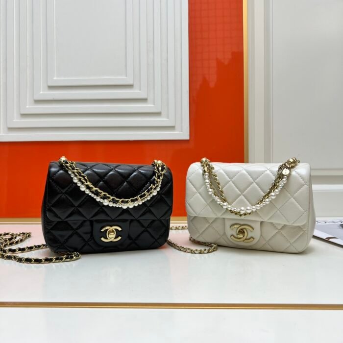 ⁦Chanel 24P Square Fatty Flap Bag Shoulder Bag Crossbody Bag⁩ - الصورة ⁦11⁩