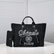 Chanel Cruise Chain Canvas Beach Bag Shopping bag Tote Shoulder Bag Handbag