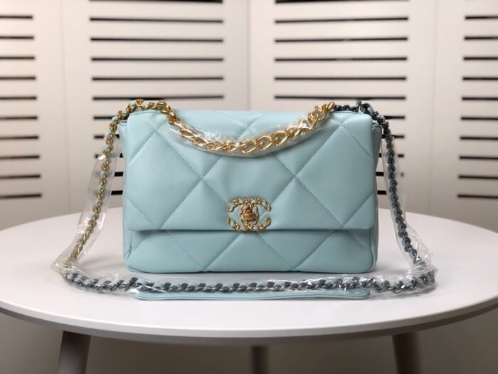 Chanel Lambskin Quilted Medium19 Flap Shoulder Bag Handbag - Image 1