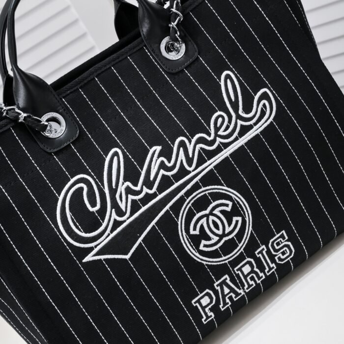 Chanel Cruise Chain Canvas Beach Bag Shopping bag Tote Shoulder Bag Handbag - Image 6