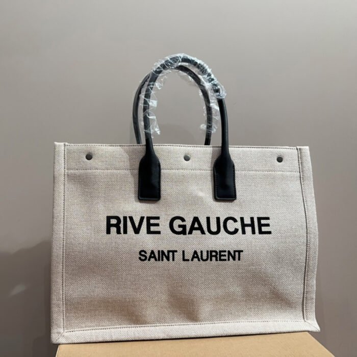 ⁦Saint Laurent YSL  Rive Gauche Canvas Tote bag Handbag⁩ - الصورة ⁦6⁩